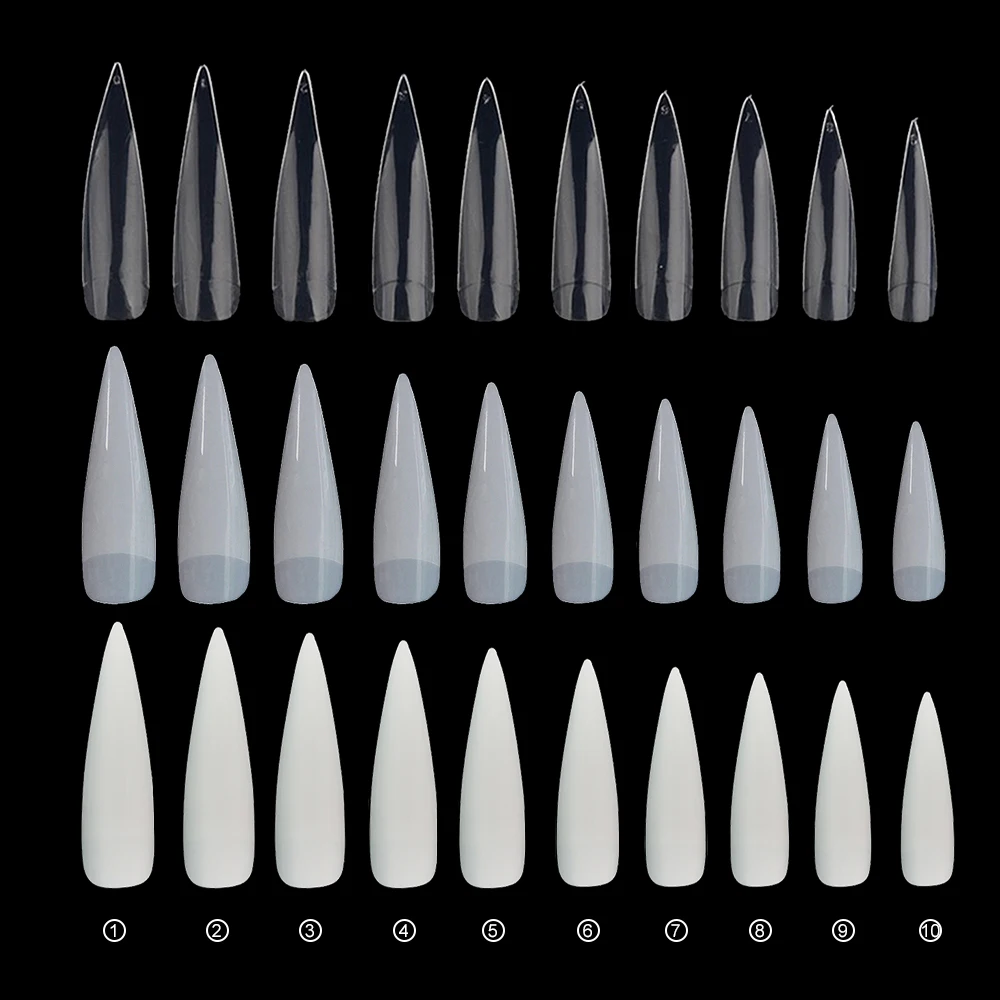 Fingerqueen, 200 шт, длинные балерины, французские накладные ногти, удлиненные шпильки, накладные ногти, съемные ногти, FQ38