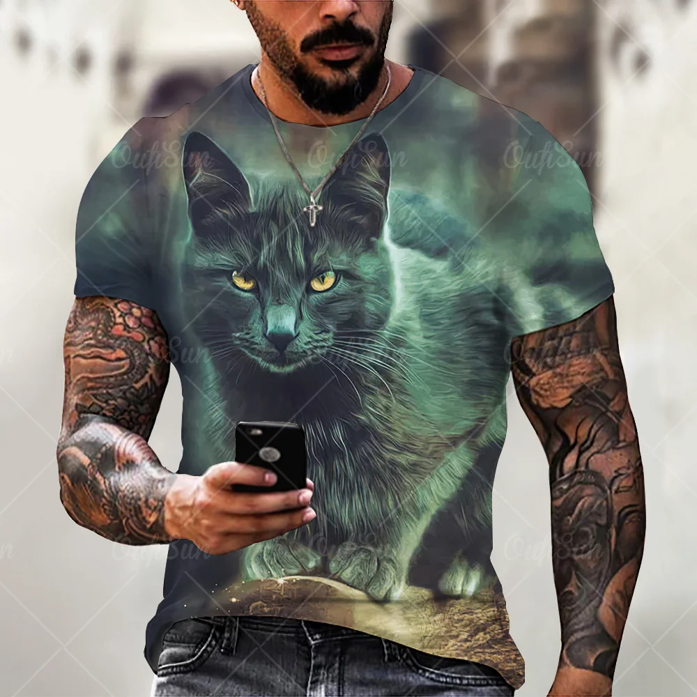 Весенняя и летняя версия оригинальной простой ткани с изображением кошки