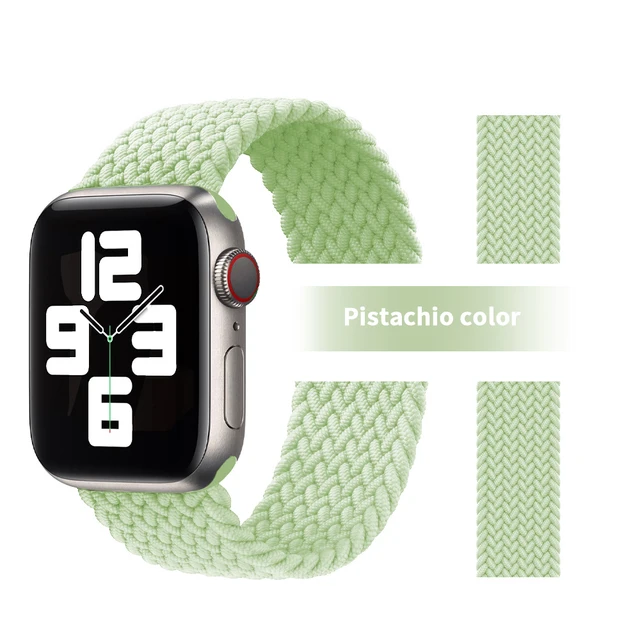 Pride Braided Solo Loop Band For Apple Watch Se Strap 44mm 40mm Elastic Wristband Bracelets 41mm 45mm Series 765432 42mm38mm 25 pistachio