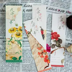 30 листов Винтажная закладка в виде растения ежедневный DIY планировщик Ретро цветок литературный стиль подарок учителю школьные