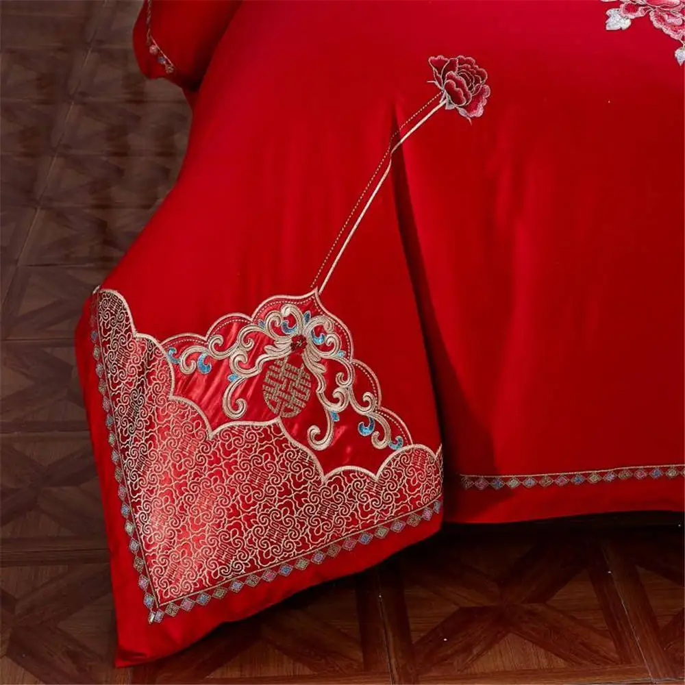 Новые свадебные комплекты постельного белья серии queen/King size 4/6 шт Высокое качество пододеяльник