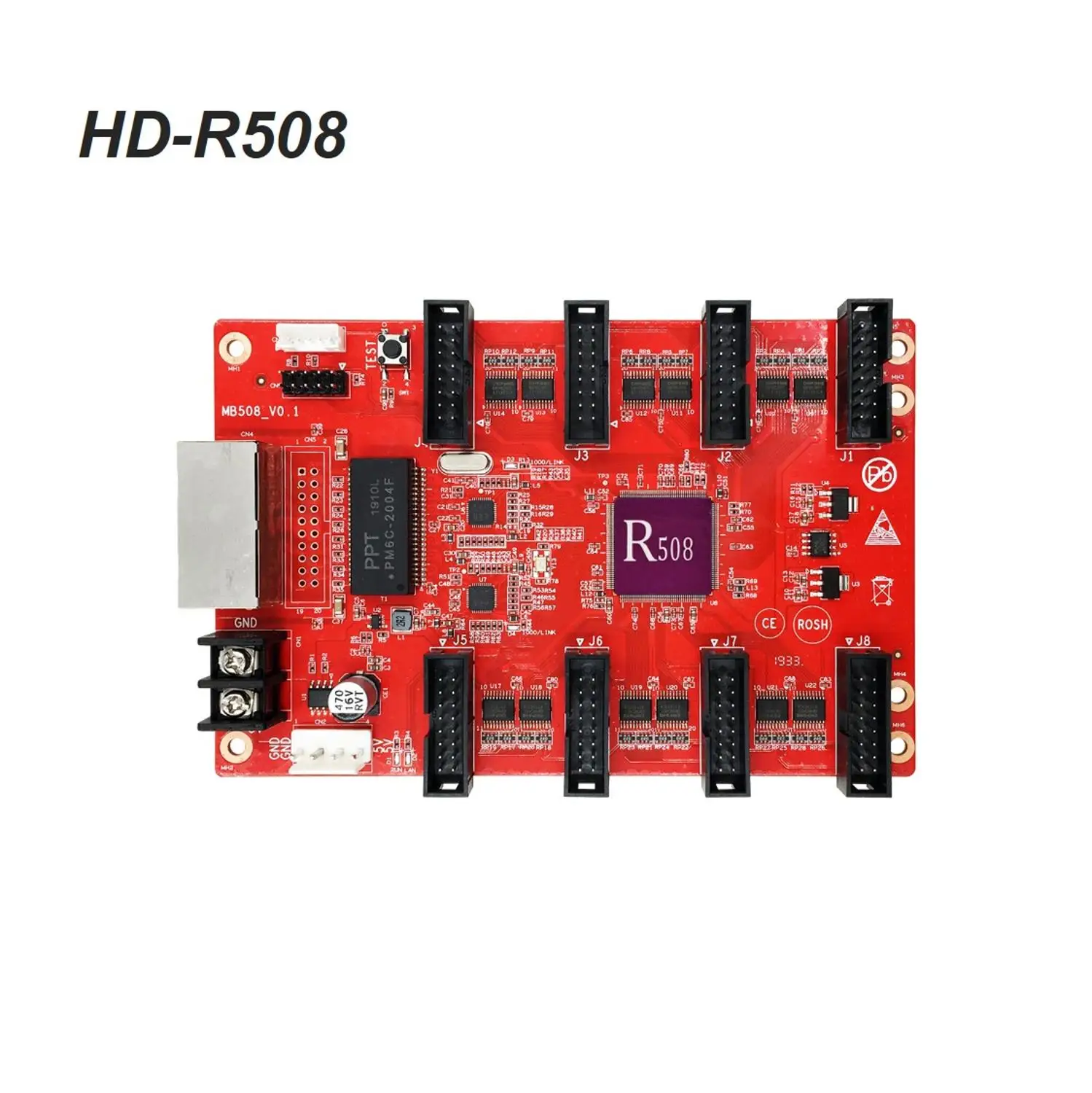 HD-R508 huidu, Tarjeta receptora a todo color con puerto HUB75E para paneles de pared de video, tarjeta de control a todo color