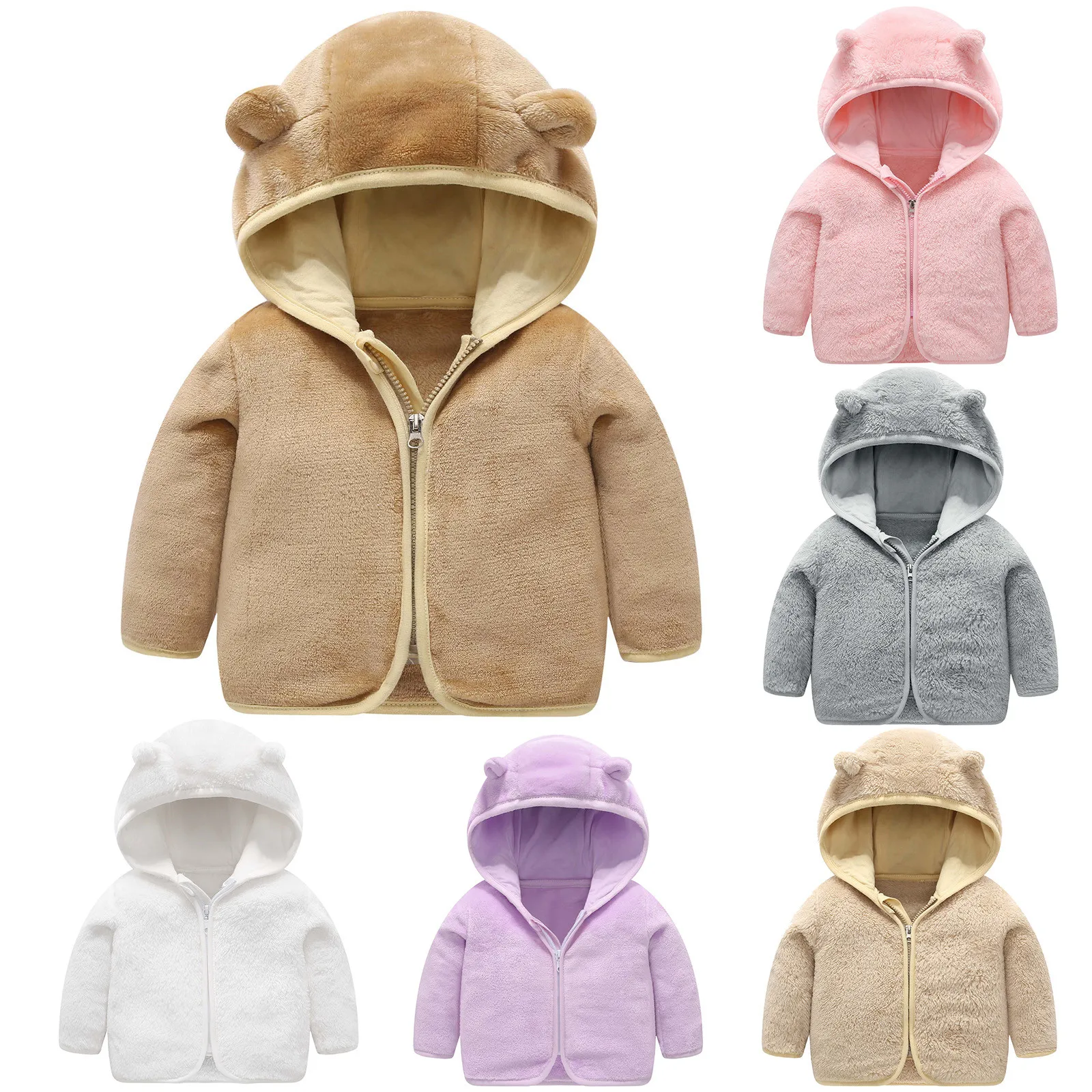 Baby Boys Girls Winter jacket Infant Warm Clothes Windproof Hooded Coat Toddler Flannel Outwear Children Clothing Baby Coats