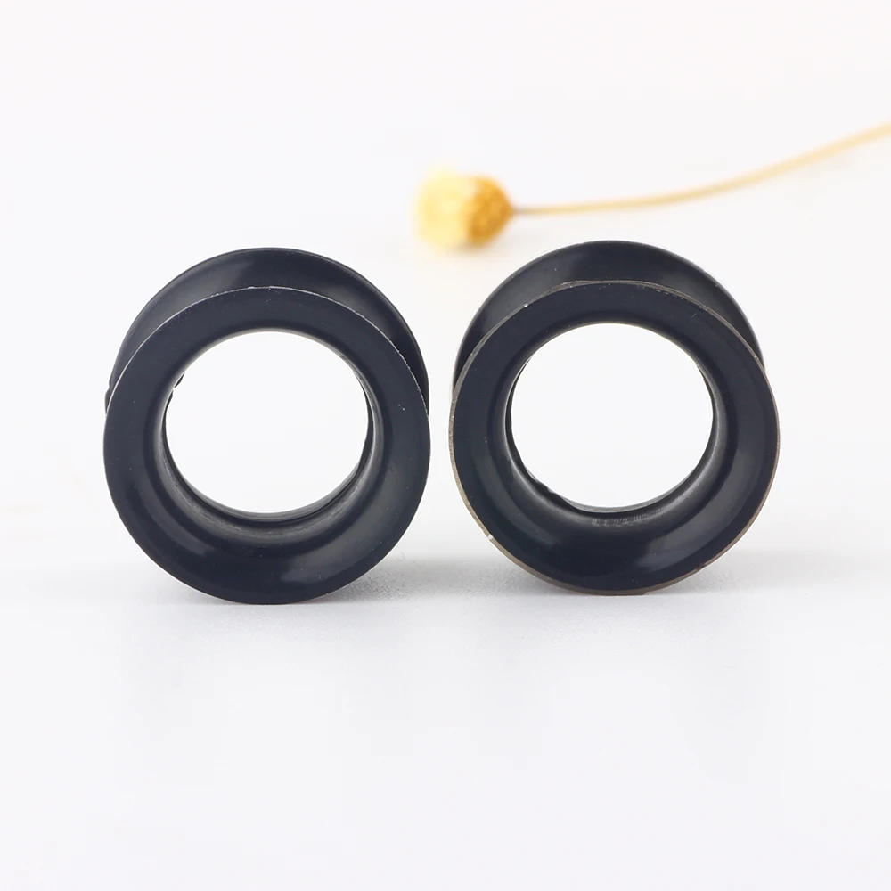 Black Thin Silicone Ear Plugs Tunnels Flexible Ear Expanders Earlets 0 Gauge Earrings Lobe Stretching Kit Body Jewelry 4-25mm