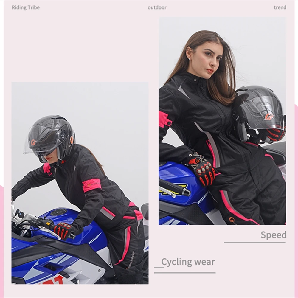 Women Motorcycle Jacket Summer Lady Coat Riding Raincoat Motorbike Safety Suit with Protective Pads and Waterproof Liner JK-52 images - 6