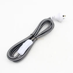 Australian Fabric Covered Extension Cord with On/Off Switch, 220 - 240V AC (3m Dark gray)