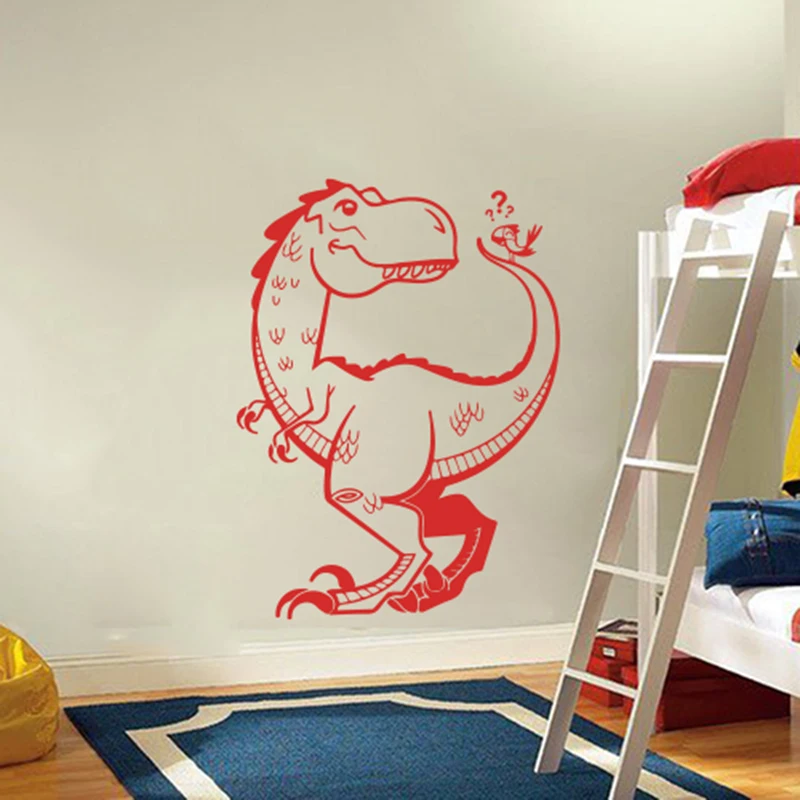 Cartoon Dinosaur T-Rex Triceratops Animal Wall Sticker Bedroom Children Room Jurassic Park Dino Dinosaur Animal Wall Decal Kids (2)