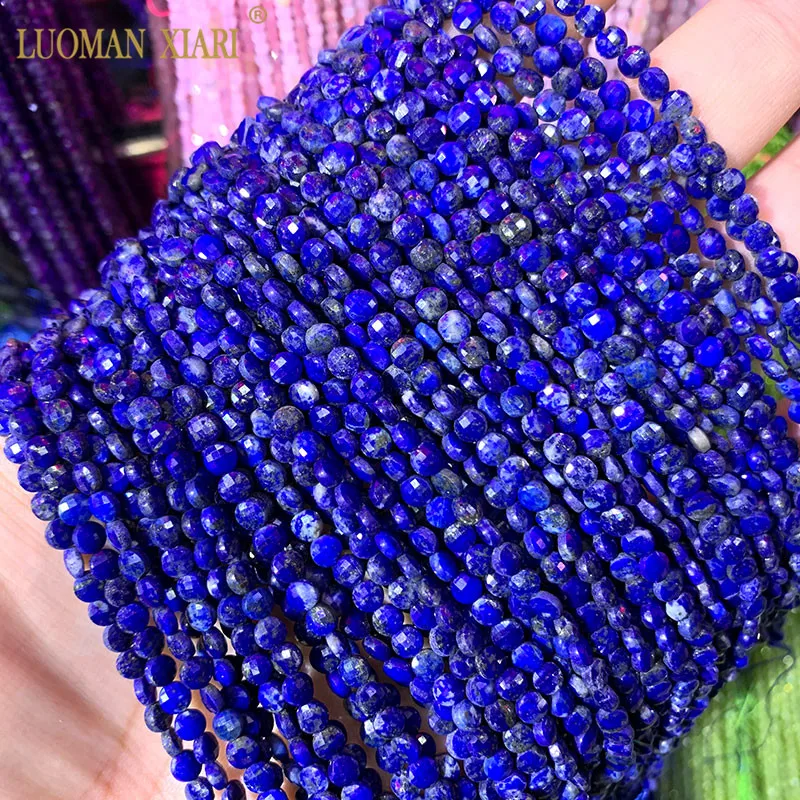 Lapis lazuli Мелкий 4 мм натуральный рубин прехнит оливин лазурит Аметист Аквамарин турмалин камень бусины для самостоятельного изготовления ювелирных изделий браслет - Цвет: Lapis lazuli