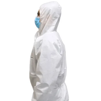 

2020 SMS Non-woven Industrial White Coverall Hazmat Suit Protection Protective Disposable Anti-Virus Clothing Anti bee clothing