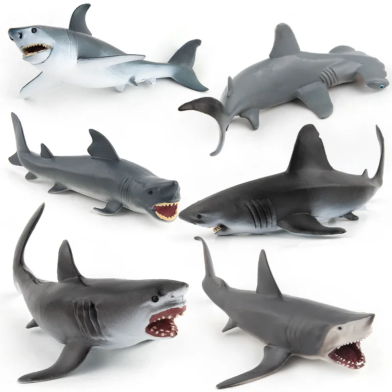 6 Types Sea Life Shark Animal Figure Model Collectible Toys Action
