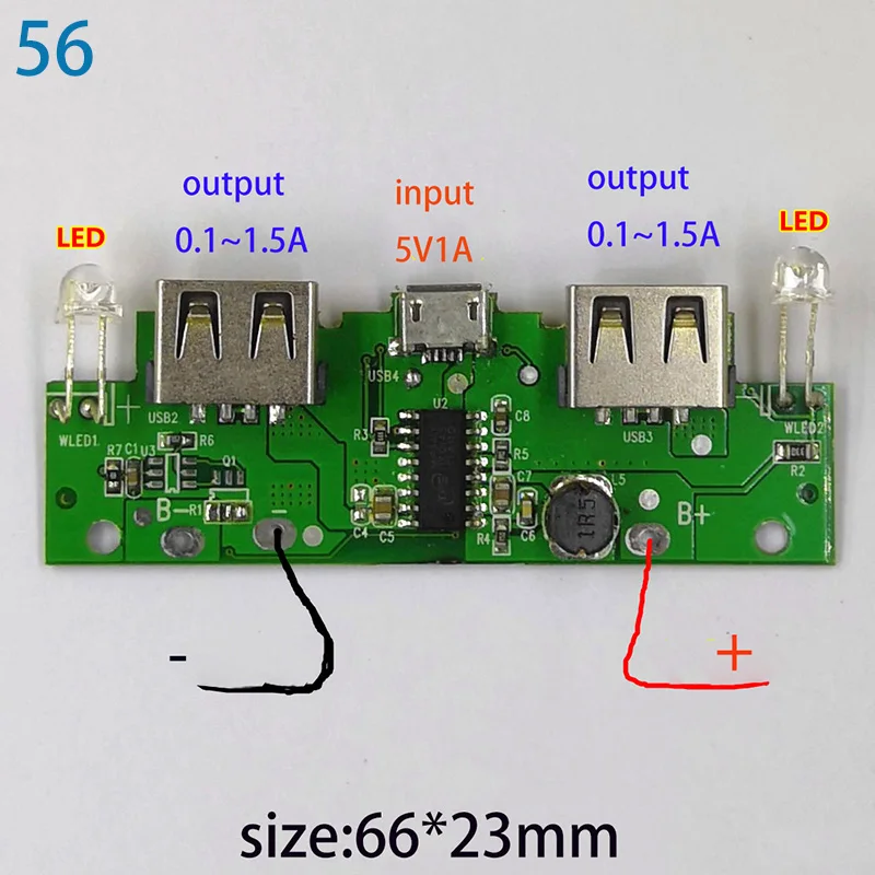 5 в 2A Мобильный блок питания зарядное устройство плата PCB контроллер зарядки два порта usb DIY аксессуары для замены телефона - Цвет: 56