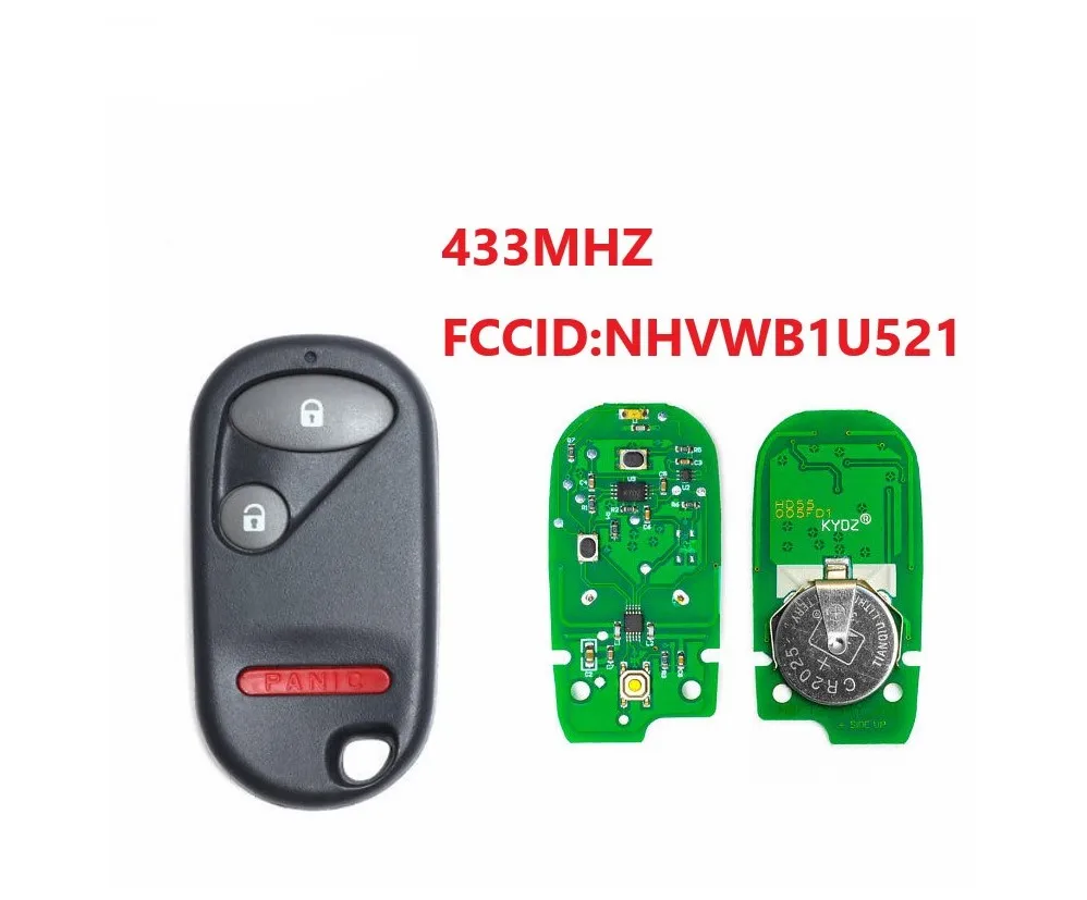 2+ 1 кнопки дистанционного ключа 433 МГц для Honda Civic 2001-2005 пилот 2003 2004 2005 2006 2007 NHVWB1U521