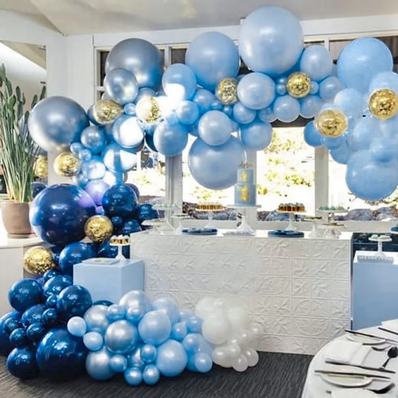 147pcs New Retro Color Navy Blue Balloons Garland Gold Silver Confetti Balloon Arch Birthday Baby Shower Wedding Party Decor Ballons Accessories Aliexpress