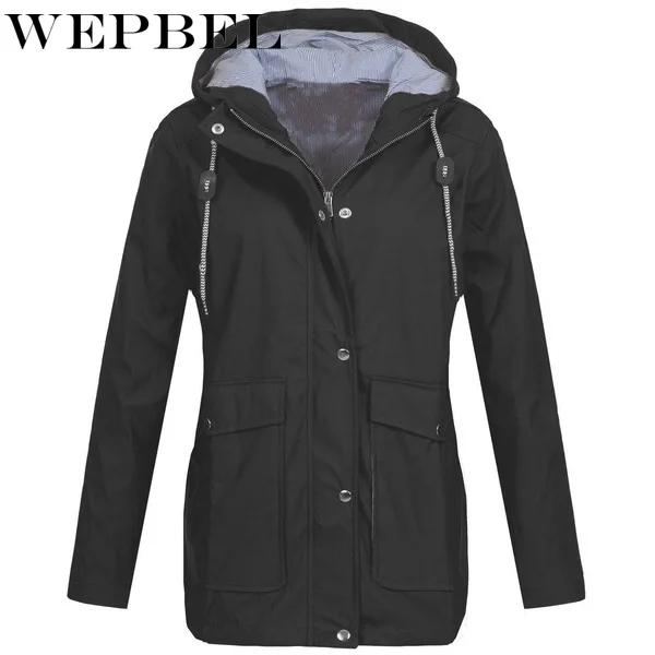 

WEPBEL Autumn Fashion Long Sleeve Zipper Slim Fit Pocket Coat Women's Casual Solid Color Outdoor Sport Coat