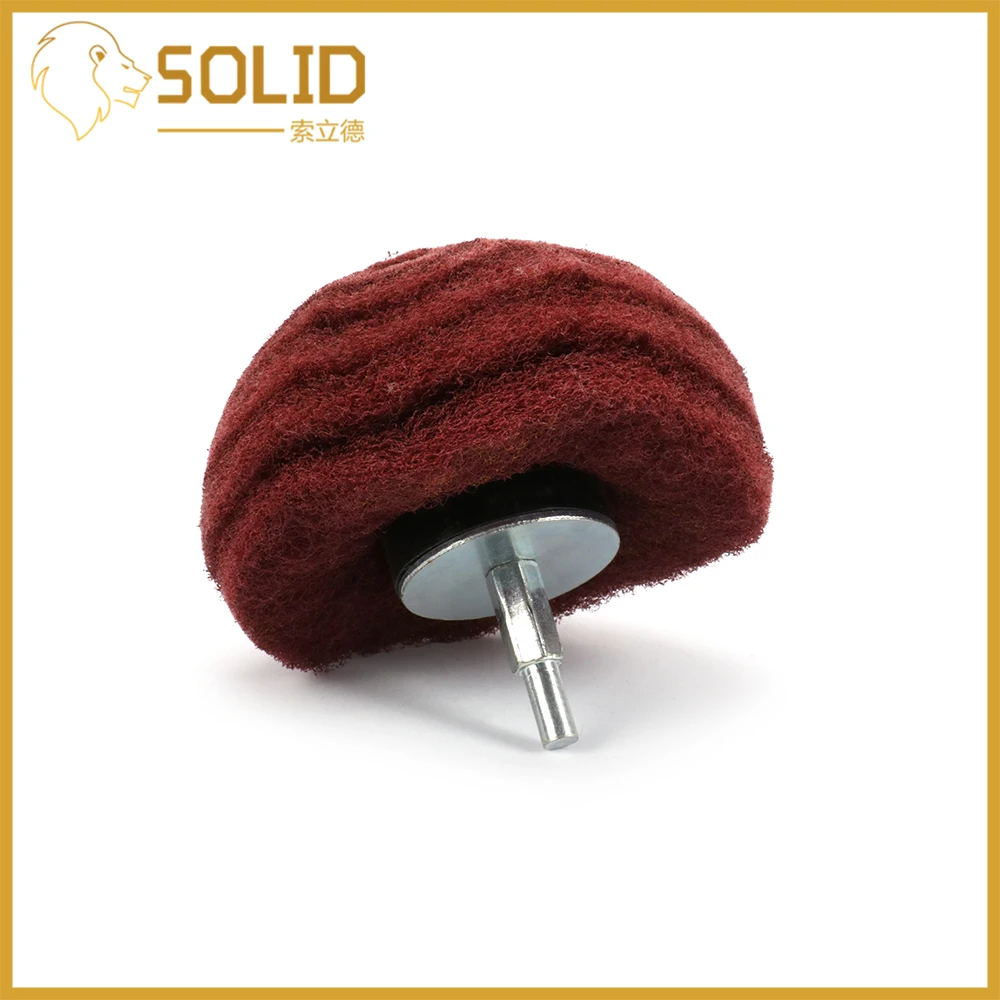 

Scouring Pad Grinding Polishing Head Mounted Dome Sanding Mop Nylon Fiber Buffing Wheel for Work Deburring 2/3/4inch 320Grit