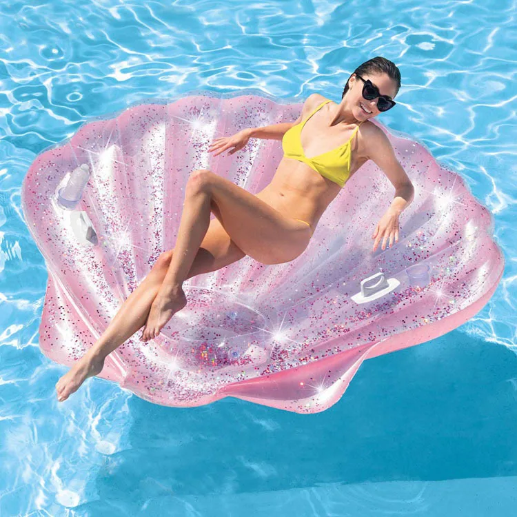 

Genuine Product Inte57257x Pink Shell Inflatable Overwater Floating Mat Floating Bed Water Bed Beach Mat Riding