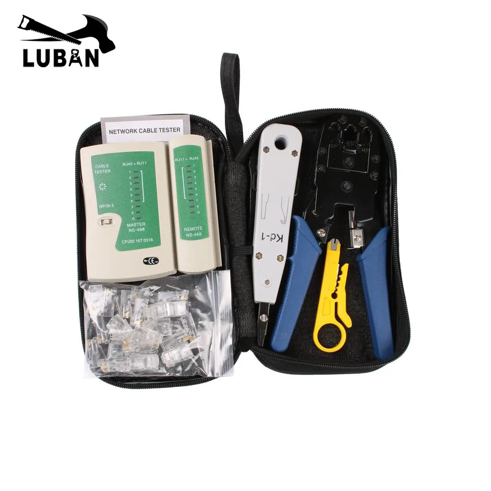 RJ11 LAN Ethernet Cable Tool Set Cat6 5e Crimper for RJ45 Phone Line Tester