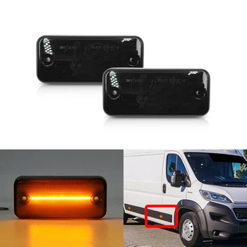 

2PCs Smoked Lens Amber Led Side Marker Lights For Fiat Ducato 2001-2019 For Icevo For Volvo For DAF