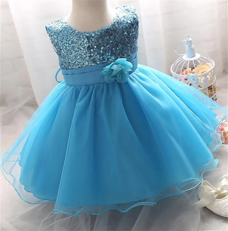 blue dress Платье для малышей; платья для девочек; коллекция года; одежда для малышей; платья для крещения на первый день рождения для девочек; vestido infantil robe bebes fille - Цвет: blue dress