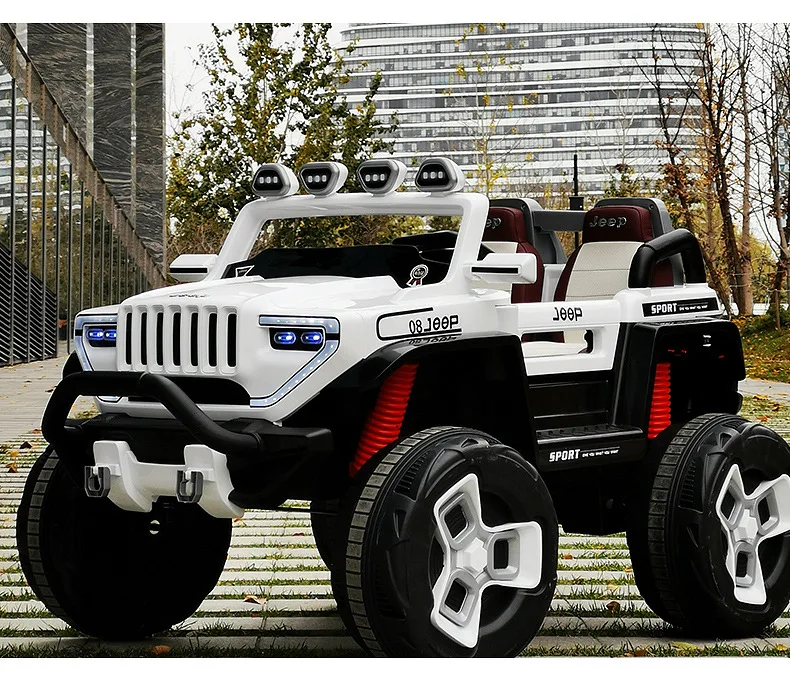 Супер большой детский четырехколесный электрический автомобиль с дистанционным