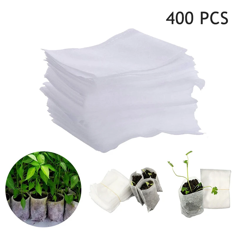 B 400PCS 500 шт кассеты для рассады Семена-мешки для растений нетканые ткани садовые поставки 8x10 см - Цвет: B 400PCS