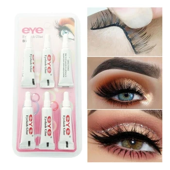 

6Pcs Eyelash Glue Clear-White/Dark-Black Waterproof Eye Lash Glue False Eyelashes Makeup Adhesive Cosmetic Tools