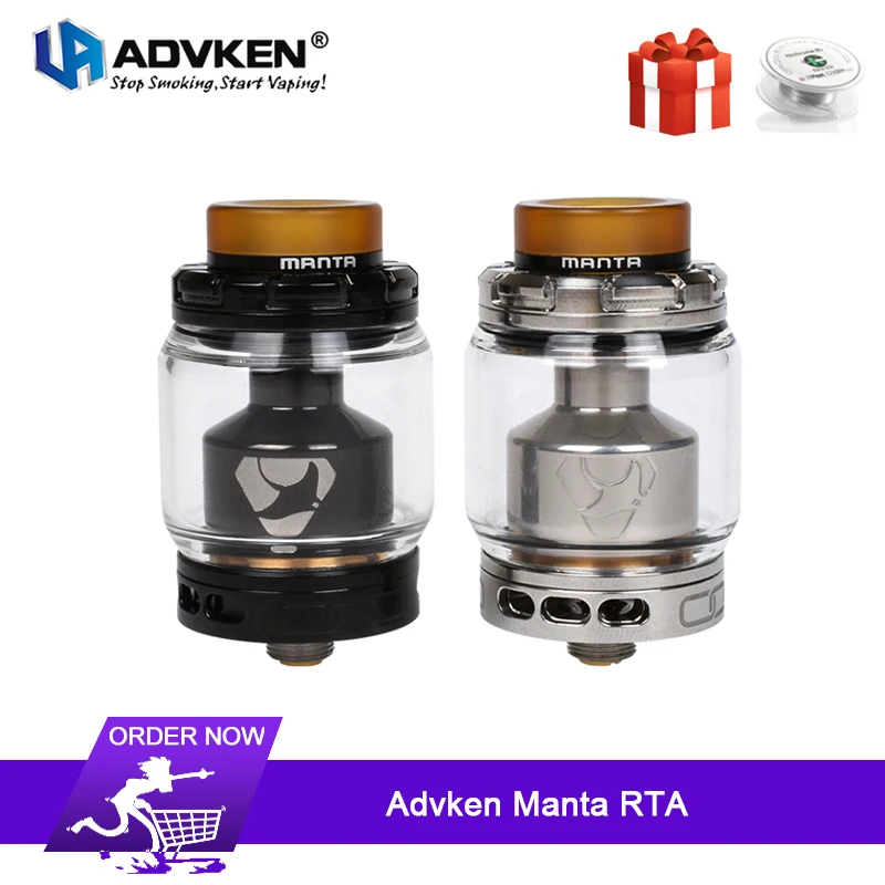 Оригинальный Advken Manta RTA 5 мл/3 мл емкость бака Поддержка одной/двойной катушки