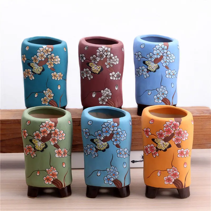 

Green Ceramic Planters Succulent Planter Ceramic Planter Home Decor Simple Gift gift idea Office Decor Plant