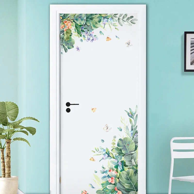 

ZOLLOR PVC Door Stickers Refridgerator Magnets Background Wall Decorative Stickers Bedroom Warm Corridor Corner Wall Stickers