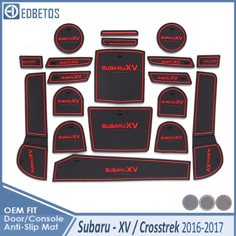 Грязный коврик для Subaru XV аксессуары для подтяжек лица Crosstrek WRX STI дверной паз слот подставка Противоскользящий коврик для автомобиля - Название цвета: XV Crosstrek Red