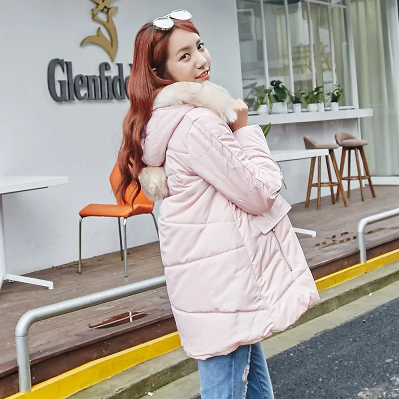 Pregnant Women Cotton Overcoat Large Size Maternity Clothes Thick Winter Tops Autumn And Winter Cotton-padded Jacket Mid-length