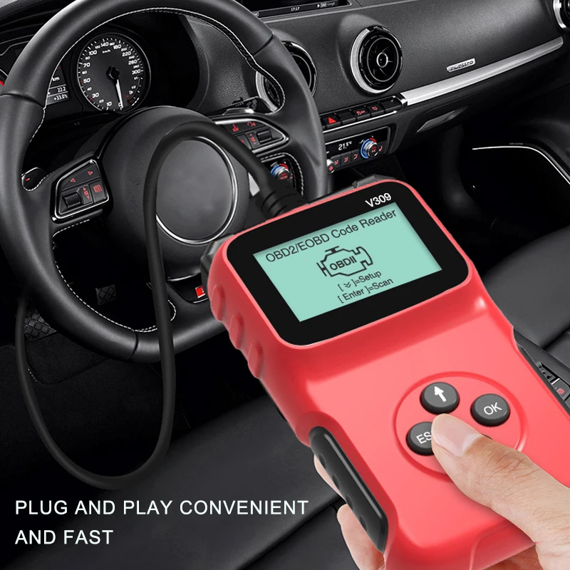 Newly OBDII Auto Diagnostic Scanner V309 Car Coder Reader 8 to 15.5V Repair Tool For 1996 Automobile Erase/Reset Fault Checker | Автомобили