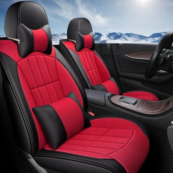 

Full Coverage PU Leather car seat cover flax fiber auto seats covers for mercedes benz m class ml 350 ml320 w163 w164 w166 gle