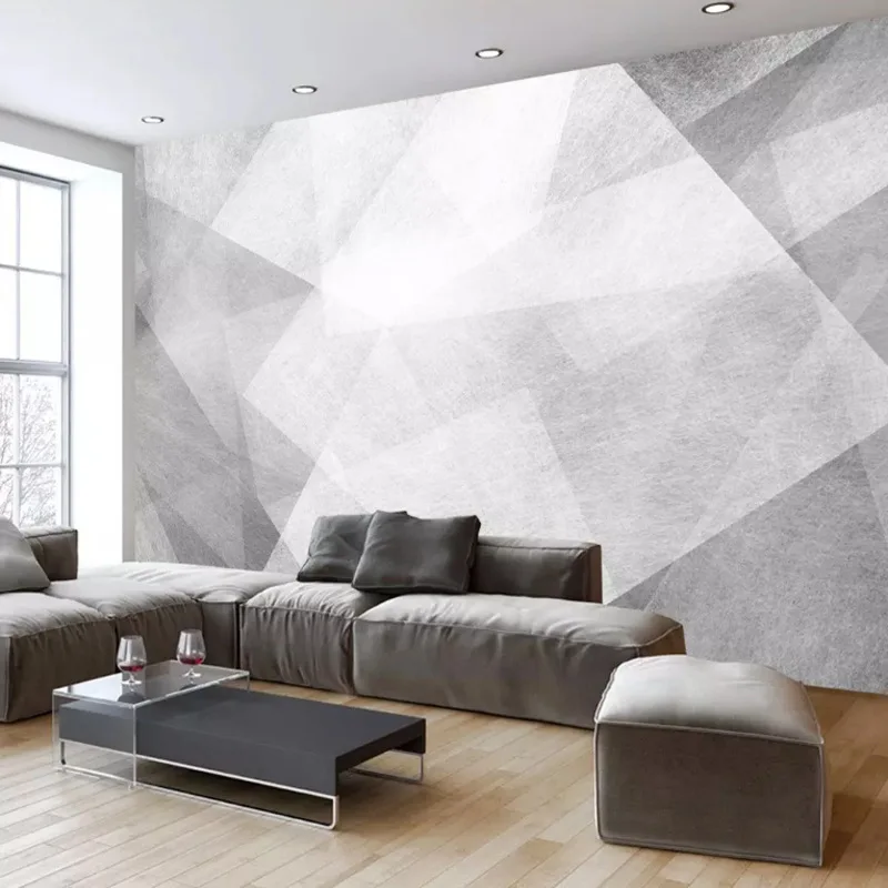 

Black And White Creative Retro 3D Living Room Mural Abstract Art Sofa Wallpaper Geometry Cool TV Backdrop Wallpaper