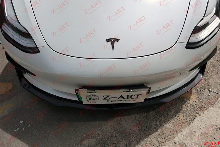 Z-ART для Tesla модель 3 углеродное волокно Передняя губная модель 3 в углеродное волокно передний подбородок для Tesla модель 3 углеродное волокно передний спойлер