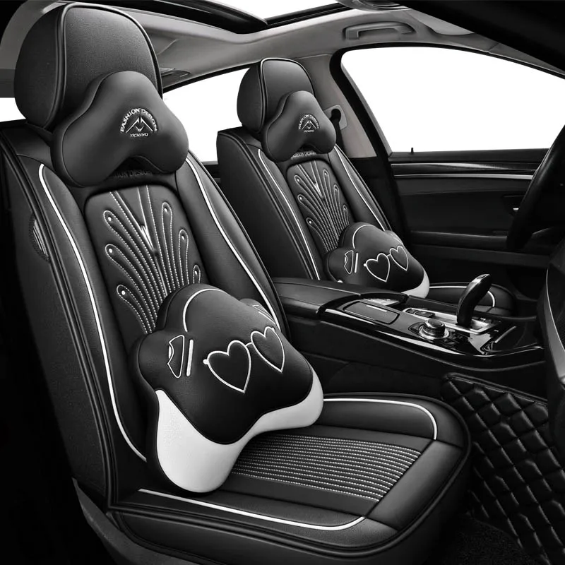 Pattern version FUZHKAQI кожаный чехол для автомобильного сиденья для mitsubishi pajero 4 2 sport outlander xl asx аксессуары lancer Чехлы для автокресла - Название цвета: Pattern version