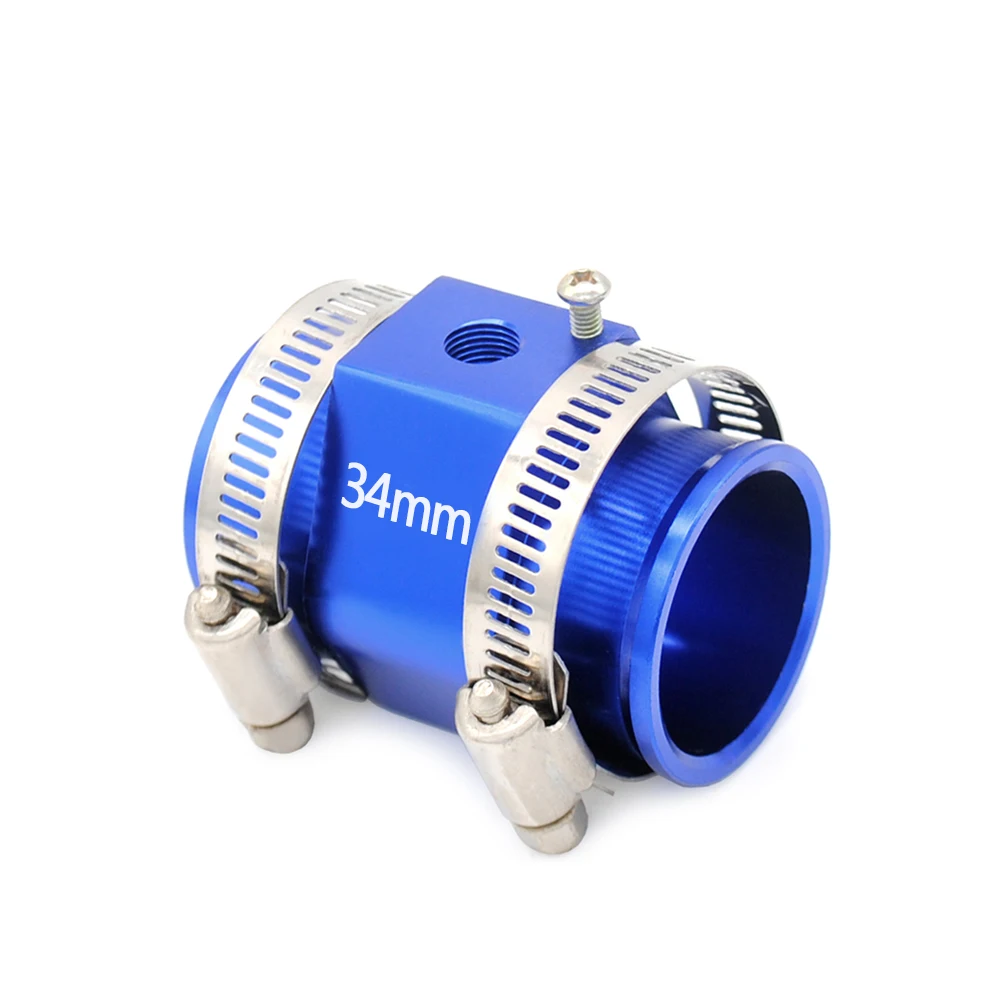 34mm blue Адаптер датчика температуры воды Соединительная труба алюминиевая с анодированным(26 мм 28 мм 30 мм 32 мм 34 мм 38 мм 40 мм синяя - Цвет: 34mm blue