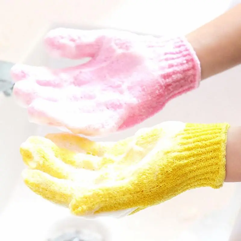 1pc Shower Peeling Exfoliating Mitt Scrub Glove Back Skid Resistance Body Massage Sponge Wash Skin Moisturizing Spa Bath Glove