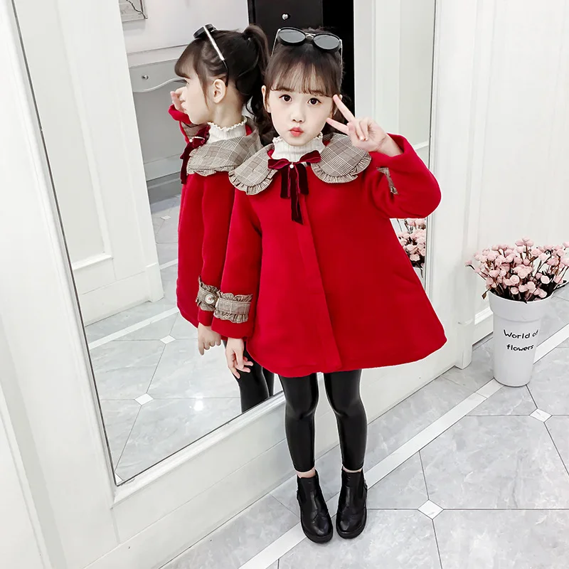 

Girls Woolen Overcoat Autumn 2019 Korean-style New Style Big Boy Woolen Jacket Childrenswear CHILDREN'S Jacket