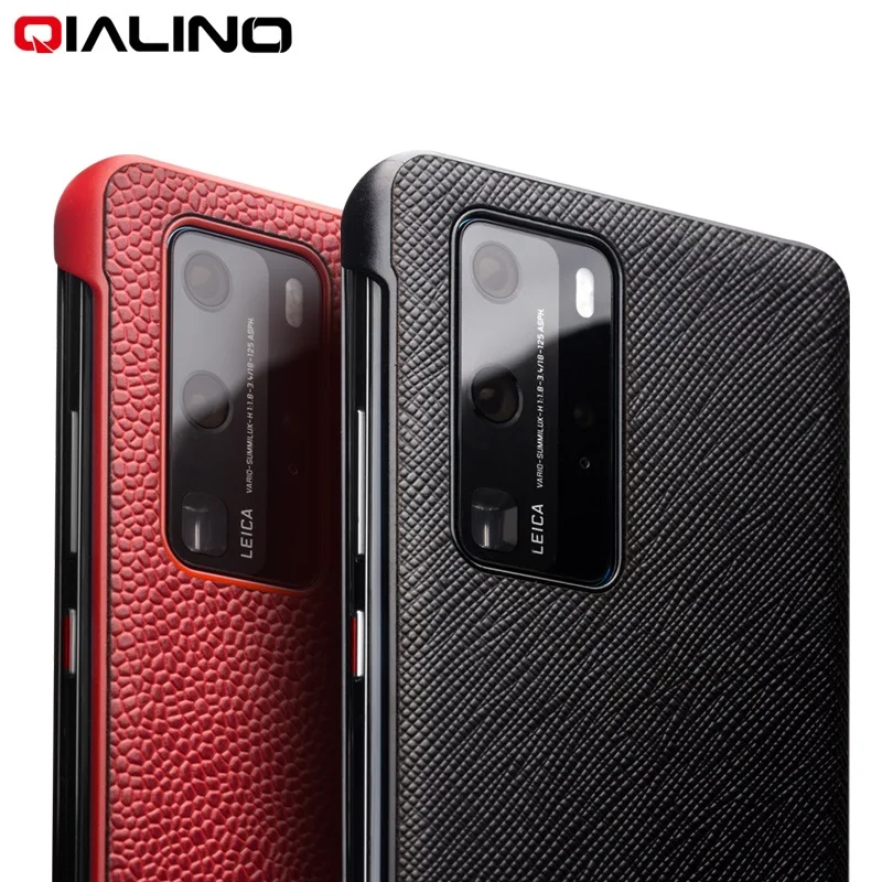 

QIALINO Luxury Genuine Leather Flip Cover for Huawei P40 Pro/P30 Pro Fashion Smart Window Phone Case for Huawei Mate 30 Pro