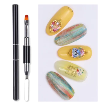 

1 PC UV Gel Nail Brush Double Head Acrylic Nail Art Pen Flower Painting Drawing Brushes Manicuring Professional Nail Art Tool