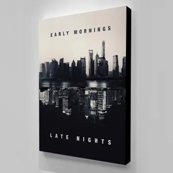 

late nights early mornings Canvas HD Wall Art Wall Pictures For Living Room Movie Poster Waterproof Ink