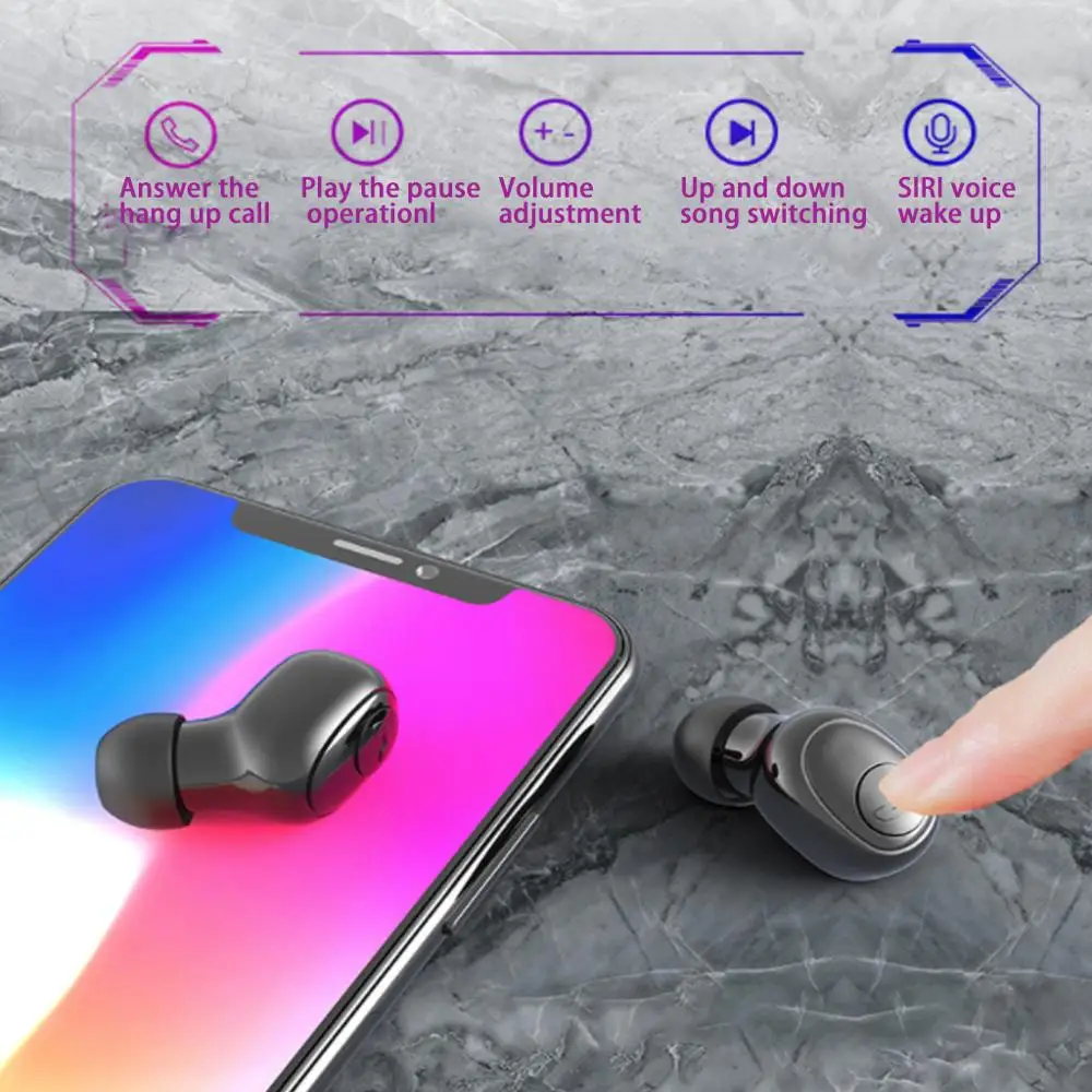 Наушники-вкладыши TWS с G6S Bluetooth наушники True Беспроводной наушники с светодиодный Дисплей зарядный Чехол двусторонний стерео спортивные музыкальные наушники