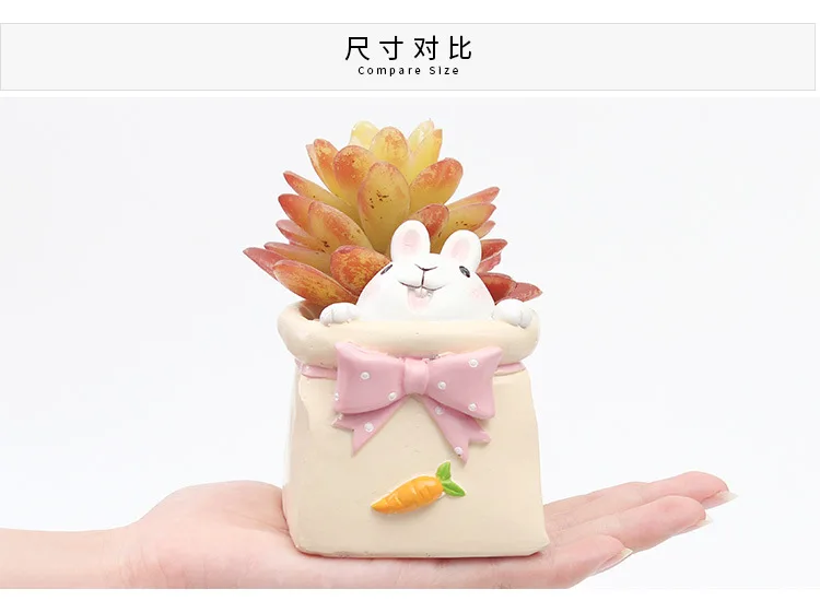 Creative Resin Succulent Plant Pots Mini Flower Pot Decorative Desktop Flowerpot Fairy Garden Home Garden Decoration (14)