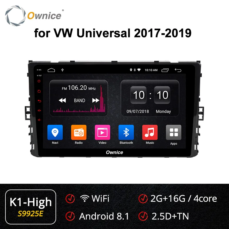 Ownice k3 k5 k6 автомобиля Автомобильный DVD проигрыватель для Golf PASSAT Tiguan ПОЛО Jetta Arteon радио gps 4 аппарат не привязан к оператору сотовой связи 8 сердечника DSP оптического волокна - Цвет: S9925 K1 HIGH