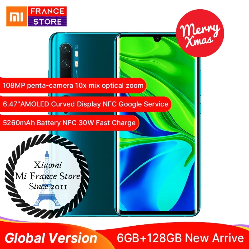 Xiaomi Mi Note 10( CC9 Pro) Глобальная версия phone 108MP камера 6 ГБ 128 ГБ Snapdragon 730G 4G Celluar NFC Google Play 5260 мАч 30 Вт Быстрая зарядка
