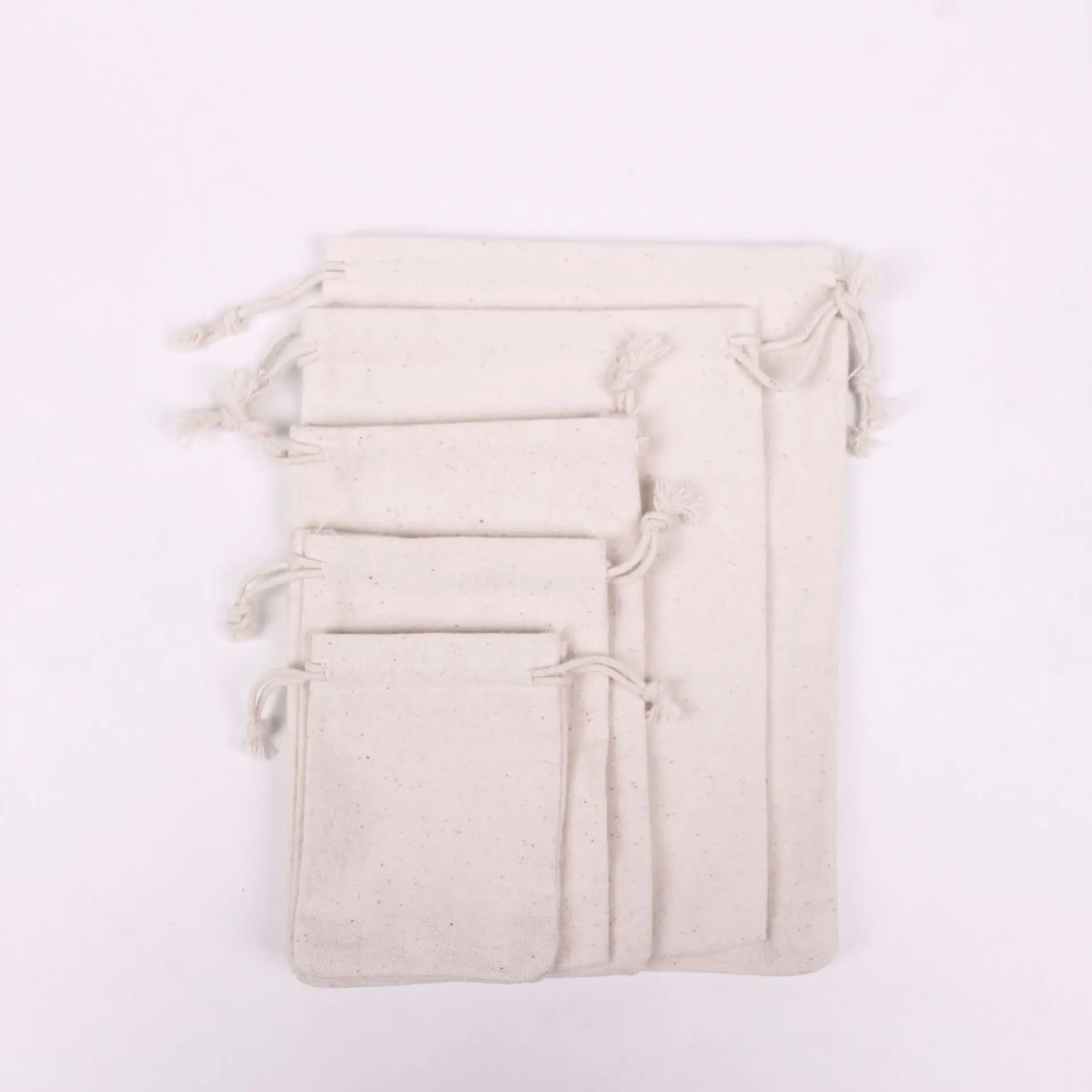 

500pcs 10x15cm Natural Cotton Bags Drawstring Gift Pouches Home Storage Sacks Packing Bag Wholesale