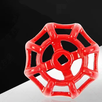 

6*6 Cast Iron Valve Handle Gate Valve Ball Valve Hand Wheel Shutoff Value Decorative Water Pipe Fittings 50g (Red)