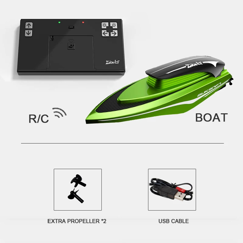 Mini RC Boats High Speed Electronic Racing Remote Control  Ship Children Competition Water Toys Kids Gifts Led Light