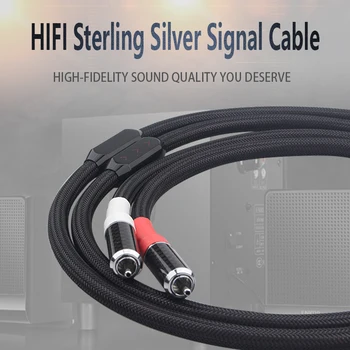 

Xangsane Rectangular4N Sterling Silver Conductor High Density Shielding HIFI Audio Signal Line carbon fibre RCA Connection audio